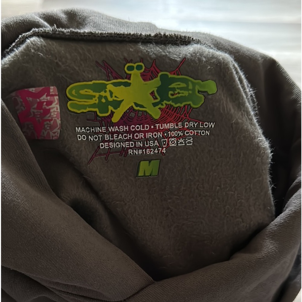 Sp5der Hoodie Brand New Never Worn Grey n Green Colorway !!!    SEND ME OFFERS !